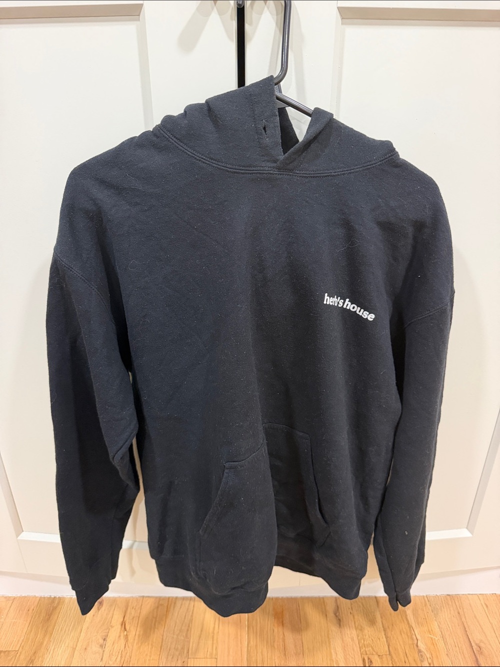 Gildan Black Hoodie with 'heh's house' Chest Logo
